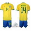 Officiële Voetbalshirt + Korte Broek Brazilië Eder Militao 14 Thuis WK 2022 - Kids